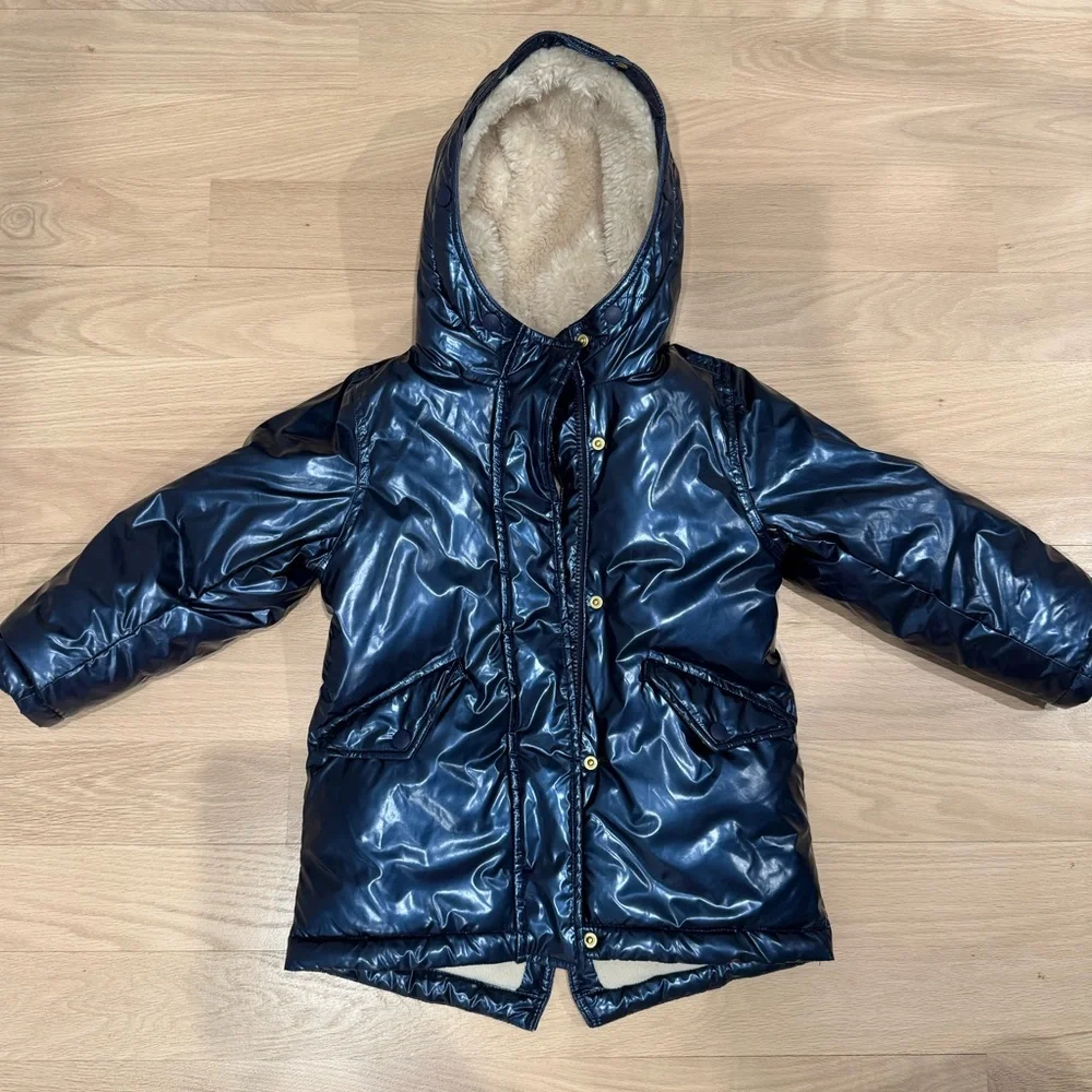 J Crew Crewcuts Girl’s XS metallic fishtail parka with PrimaLoft Winter